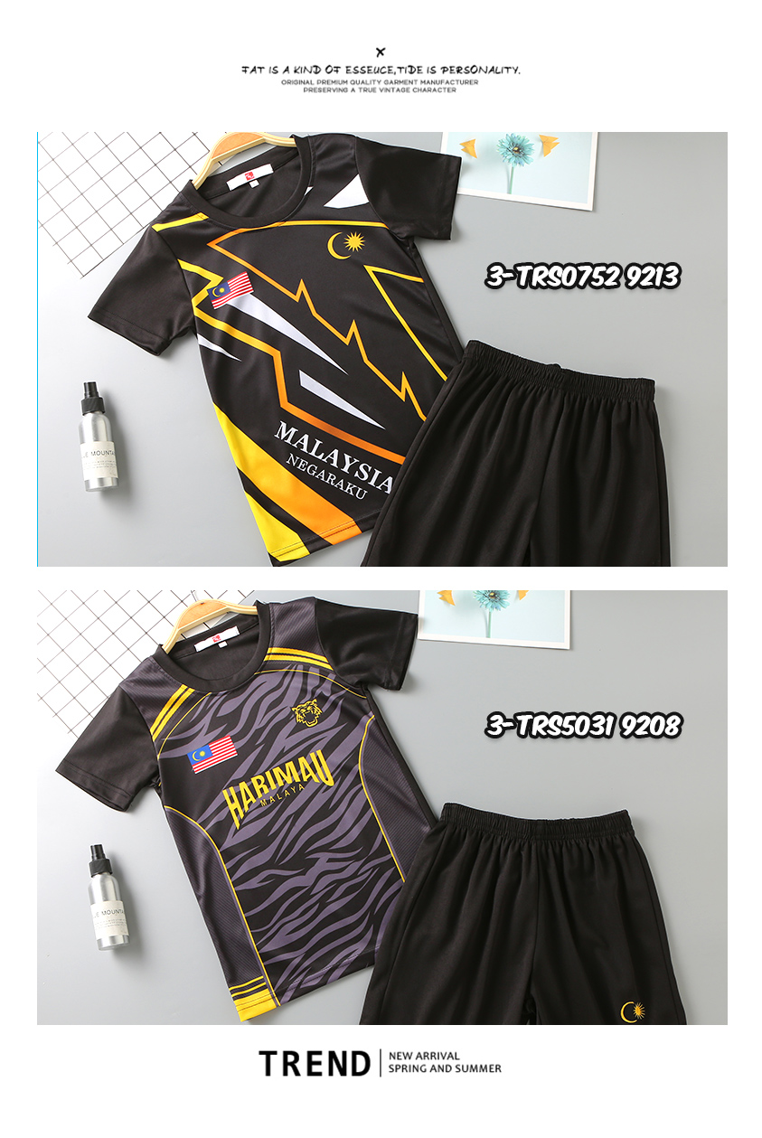 KM Kids Cartoon T-shirt Set 2 in 1 Jersey Material D [T0949 B]