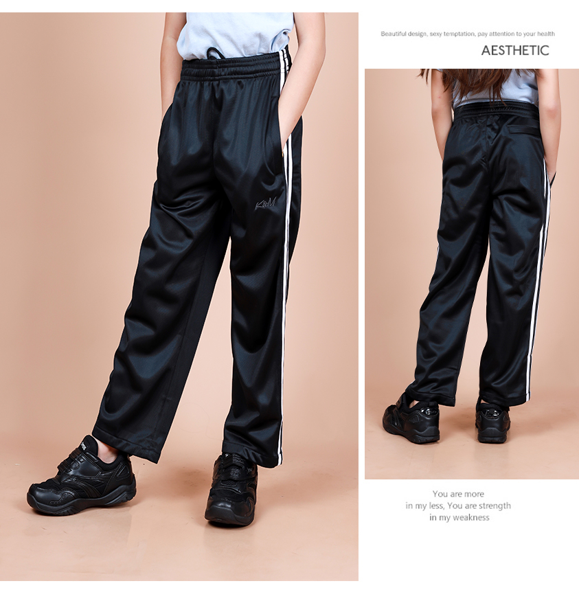 Kids & Adults Plus Size Jogger Line Sport Pants Blue [P16290]