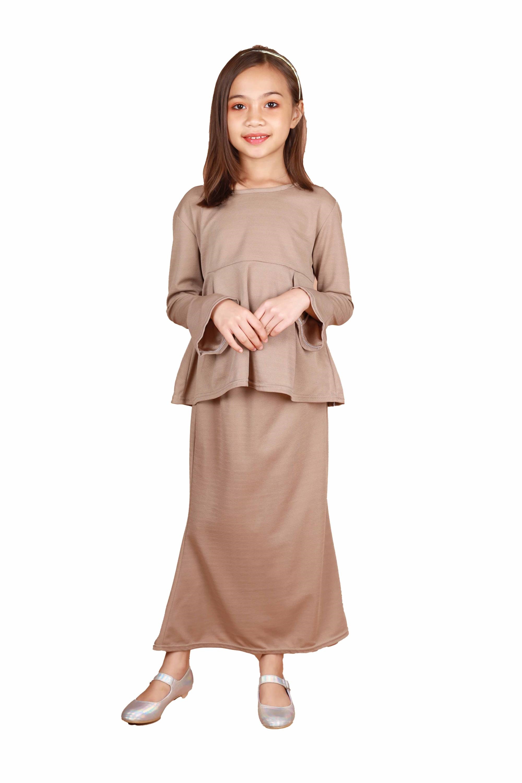 Ayleen Kids Baju Kurung Modern Brown  - [K35655 311]