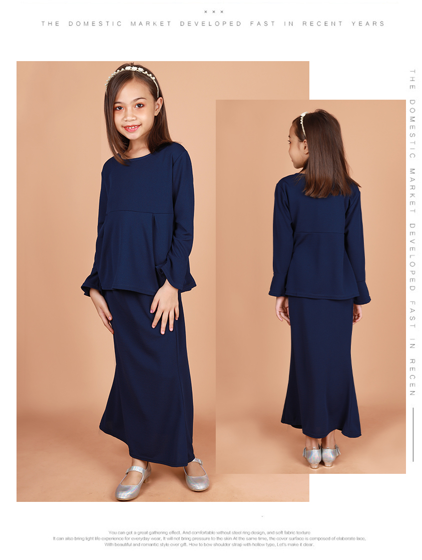 Ayleen Kids Baju Kurung Modern Turquoise - [K35655 311]