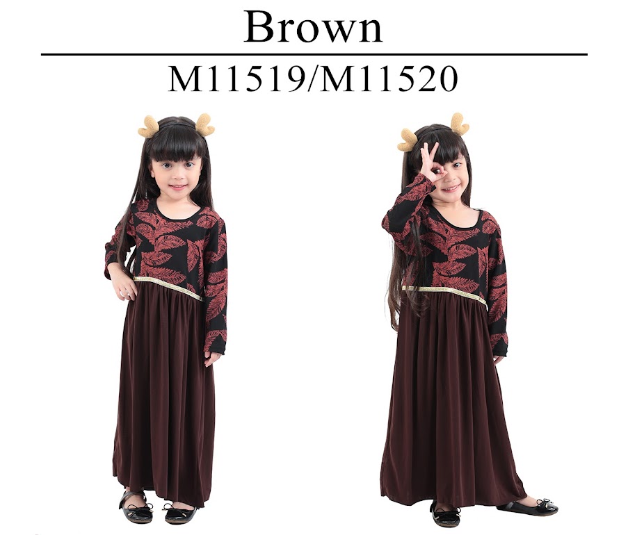 Kids Printed Maxi Dress Blue [M11519/M11520]