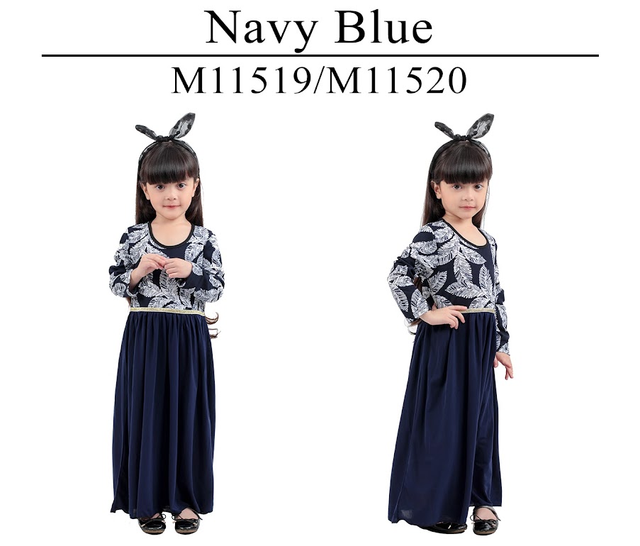 Kids Printed Maxi Dress Blue [M11519/M11520]