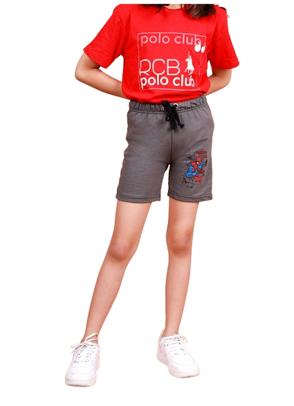 Kids Unisex Spider Man Spidey Power Shorts Pants Mid Grey - [P6432]