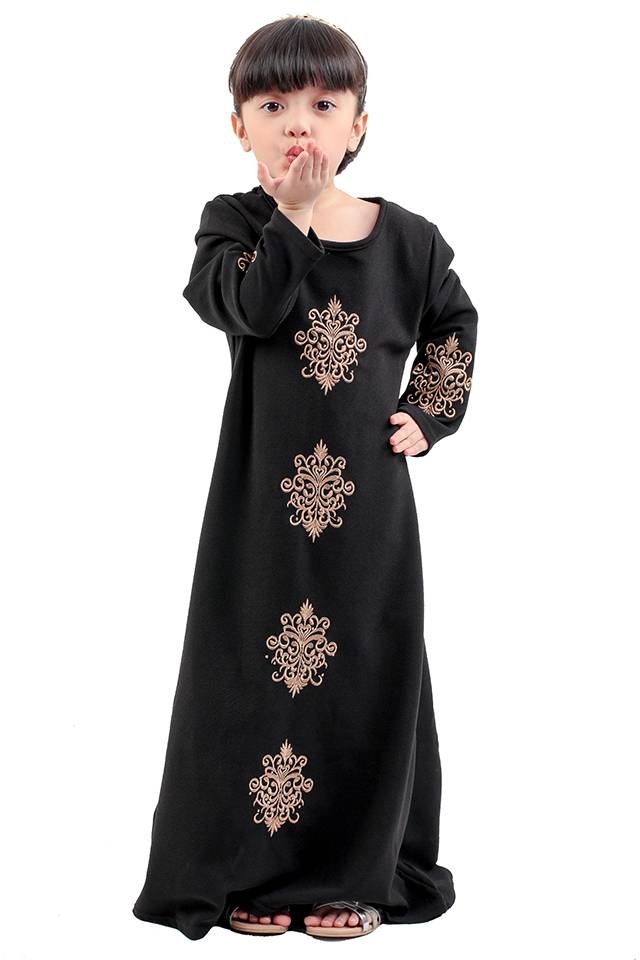 Kids Jubah with Golden Embroidery Black [M20157/M20161]