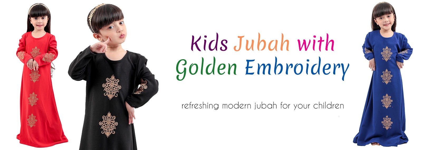 Kids Jubah with Golden Embroidery Red [M20157/M20161]