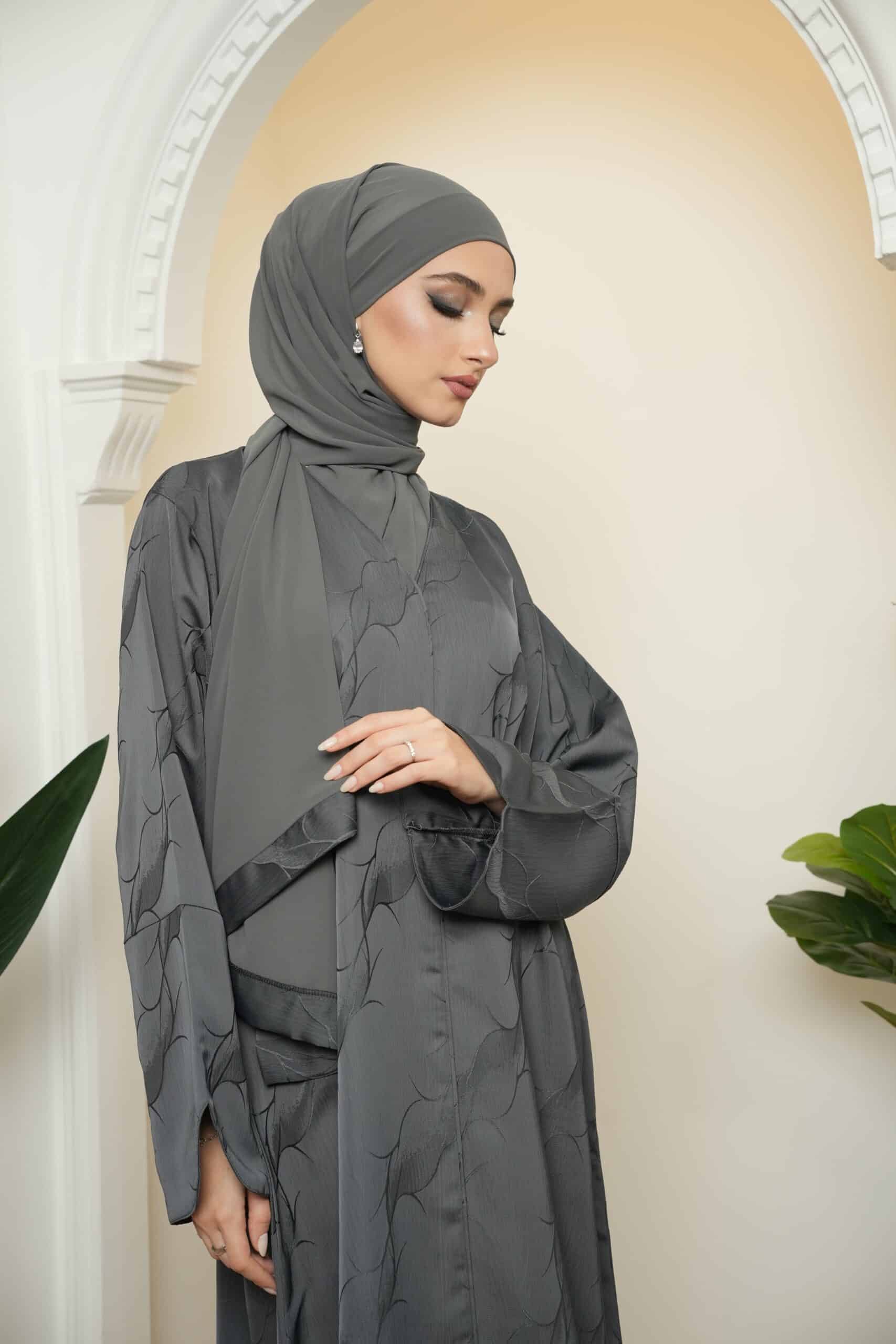 Salima Abaya (Charcoal Grey)