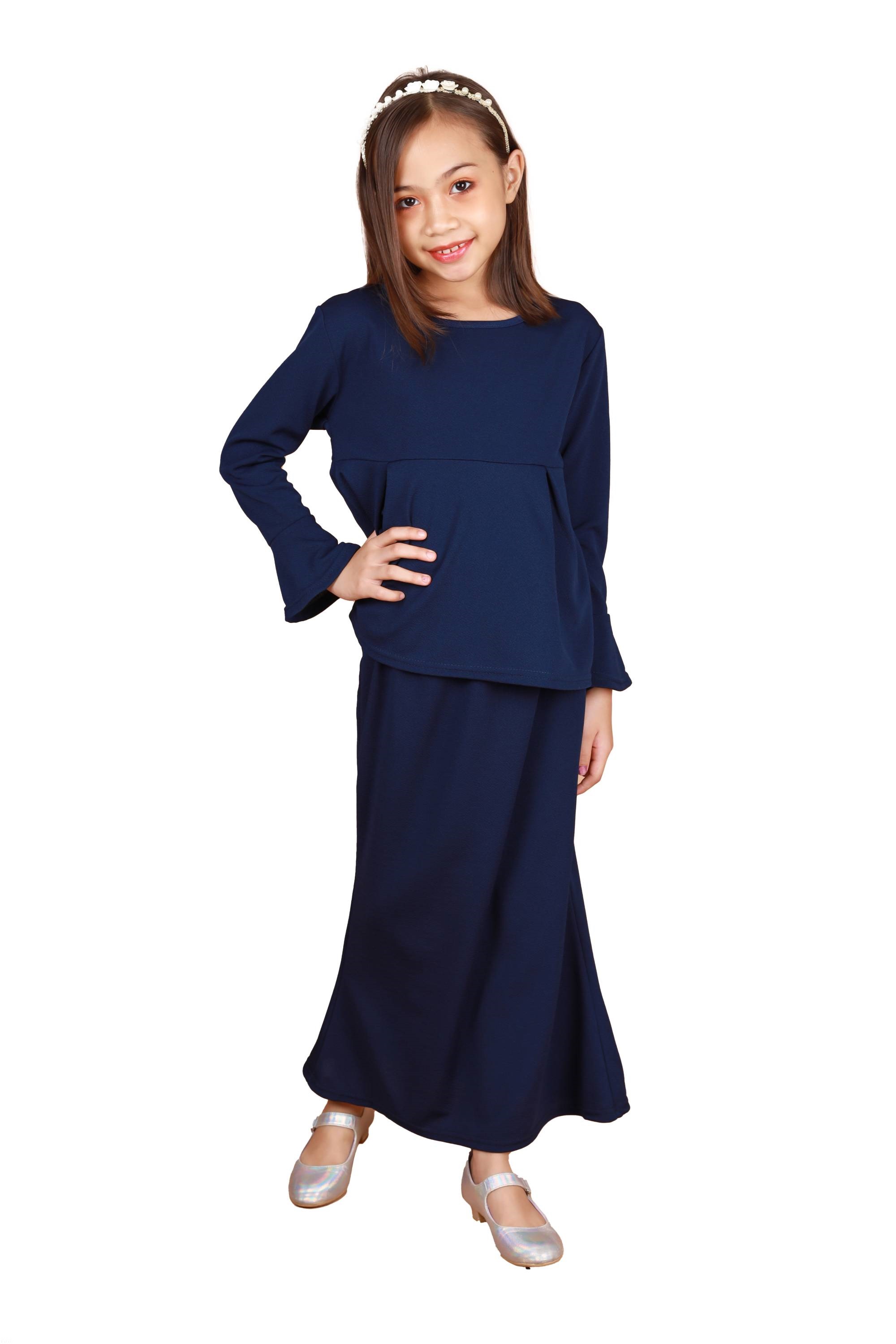 Ayleen Kids Baju Kurung Modern Blue  - [K35655 311]