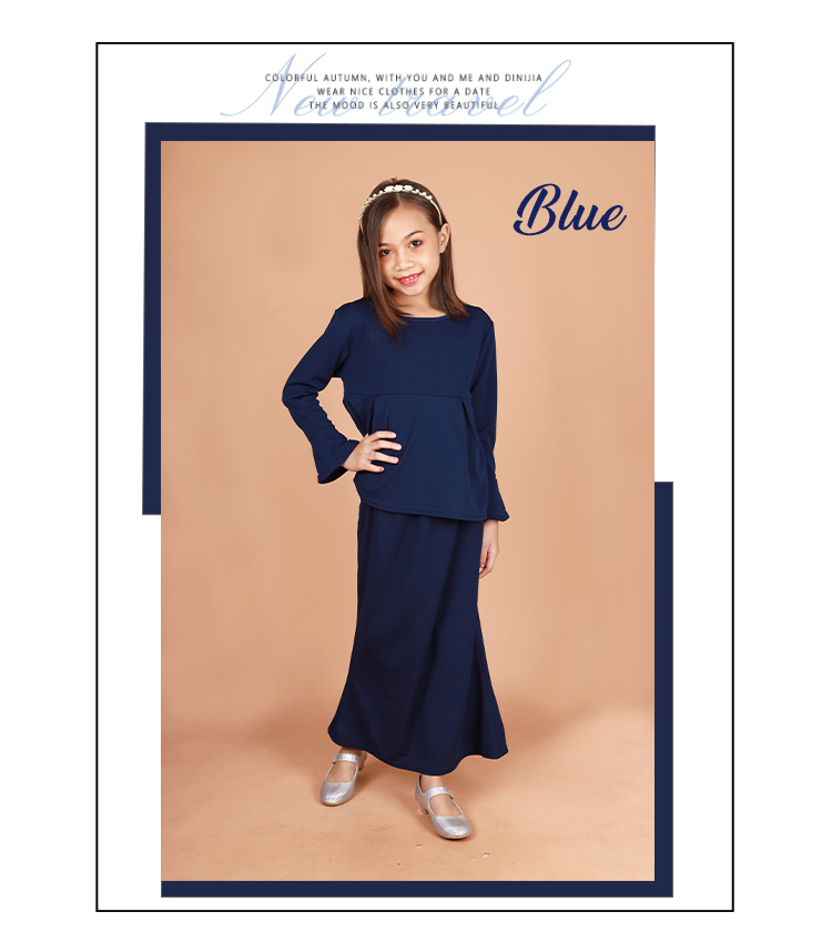 Ayleen Kids Baju Kurung Modern Blue  - [K35655 311]