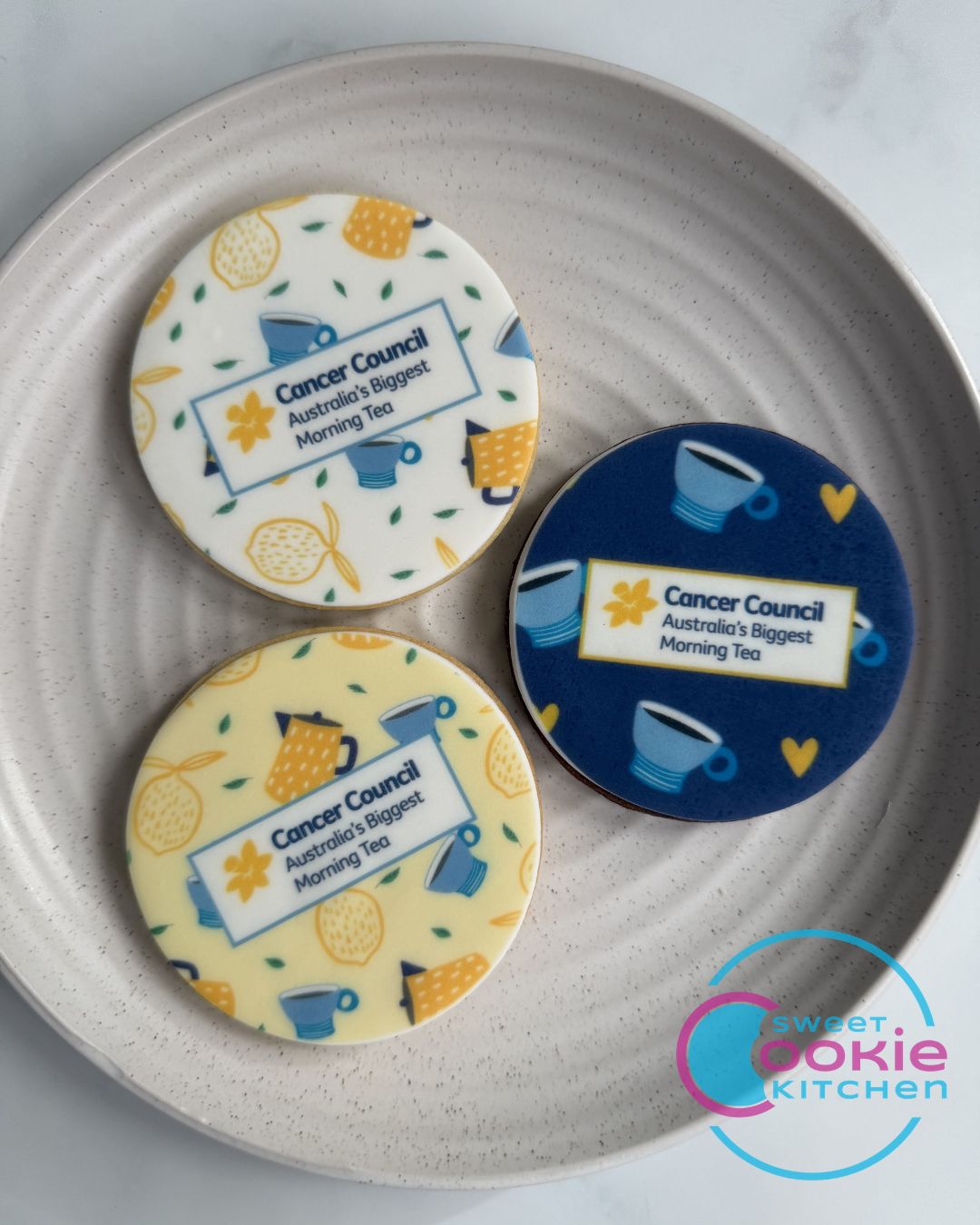 Round Biggest Morning Tea Cookies: Cancer Council logo