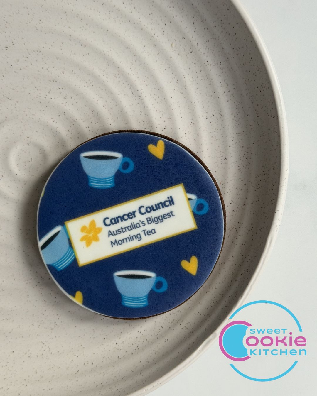 Round Biggest Morning Tea Cookies: Cancer Council logo