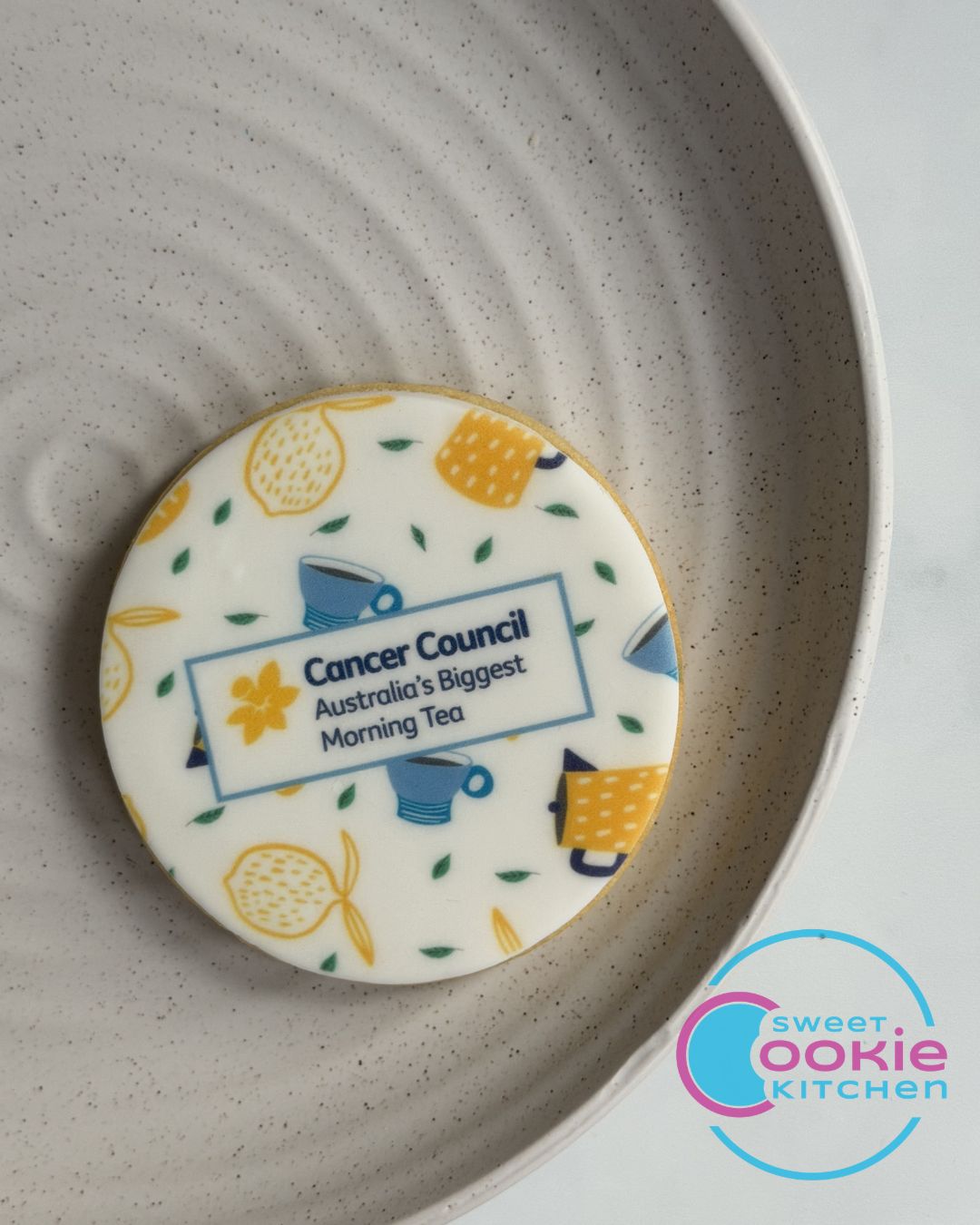 Round Biggest Morning Tea Cookies: Cancer Council logo