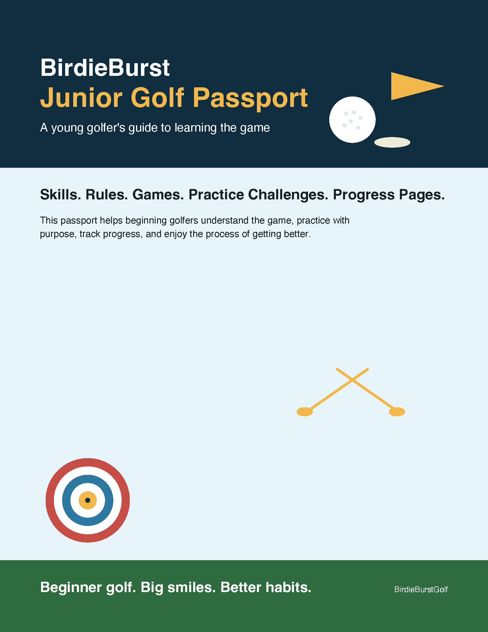 BirdieBurst Junior Golf Passport