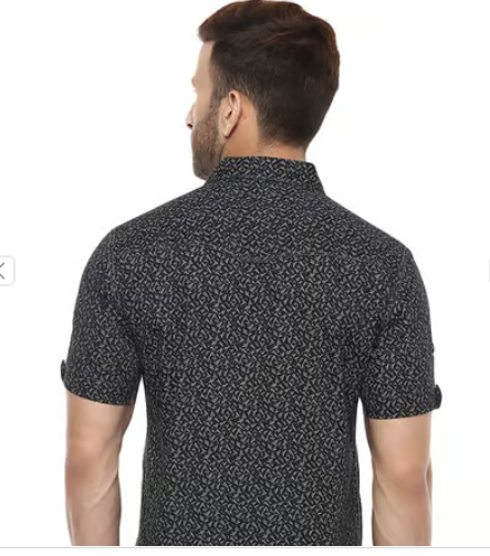 Premium Quality Black Printed Half Sleev Shirt