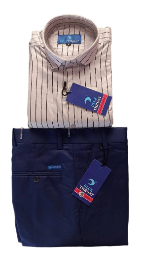 Striped Shirt & Navy Trouser Set