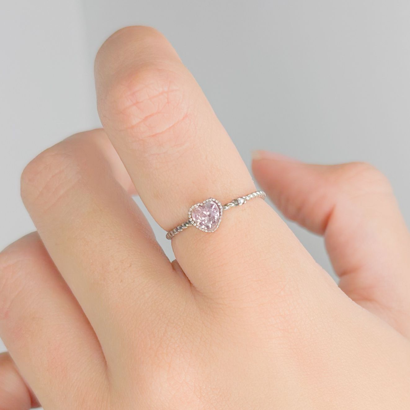 Anillo corazón rosa 