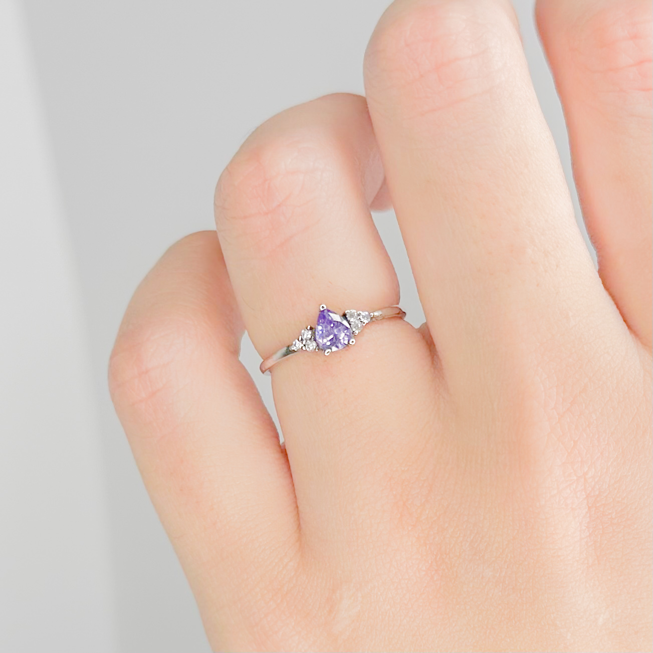 Anillo gotita amatista