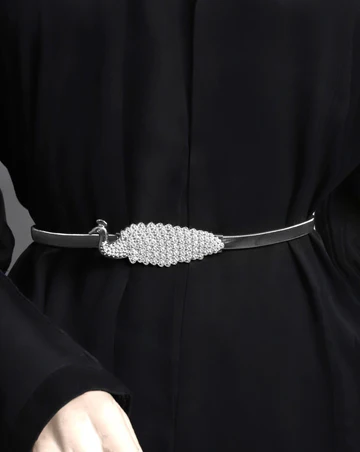 Elegant Silver Buckle Belt