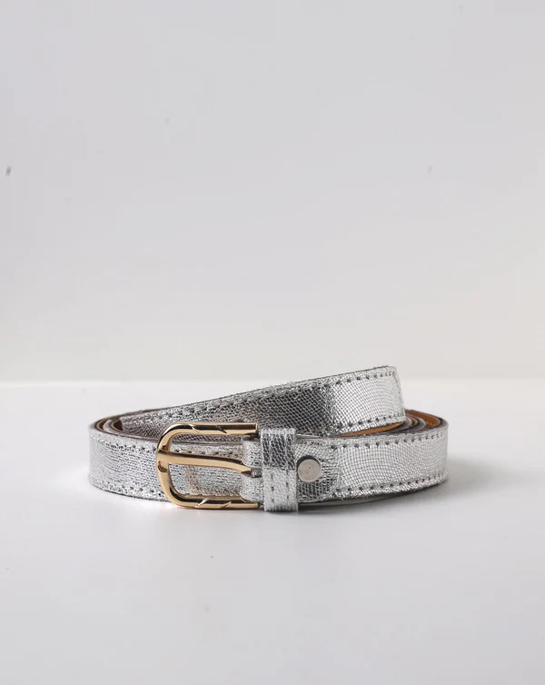 Silver Metallic Belt