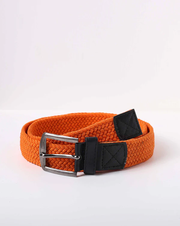 Orange braided belt