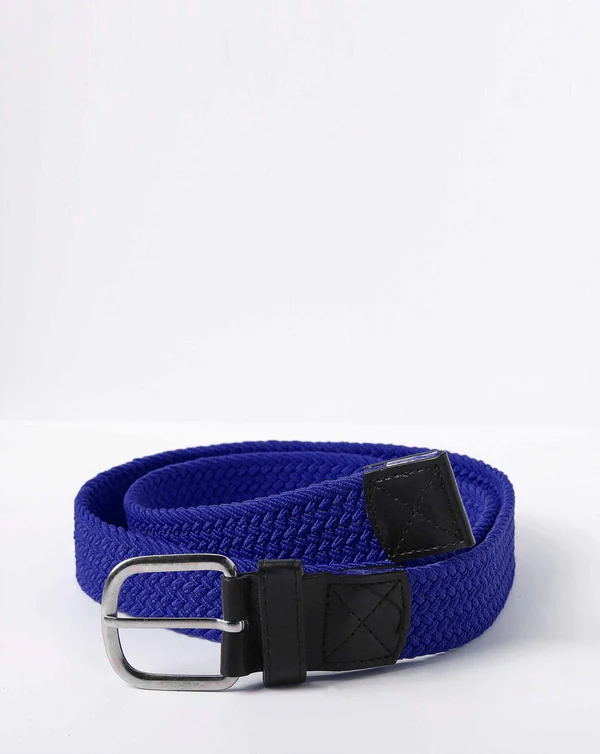 Blue braided belt