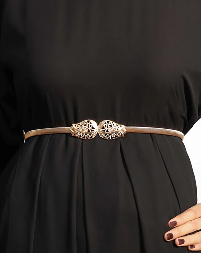 Elegant Gold Leaf Waist Belt