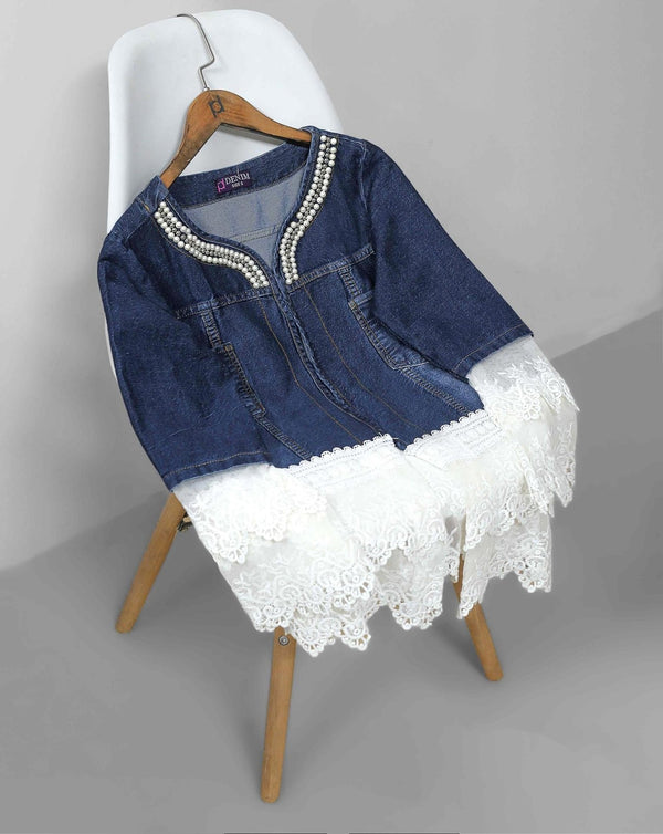 Denim Lace Patchwork Jacket western classy