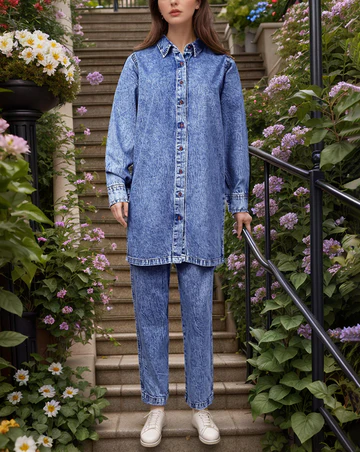 Long Denim Shirt Dress