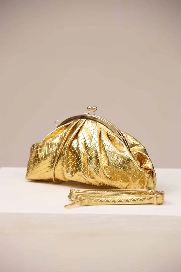 Gold Metallic Clutch Bag