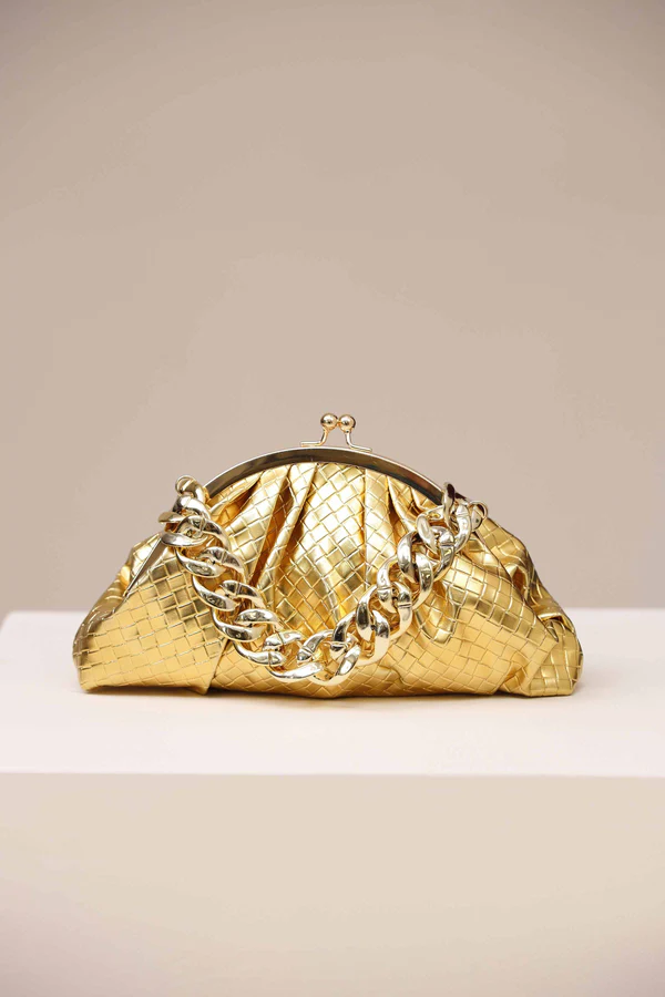 Gold Metallic Clutch Bag