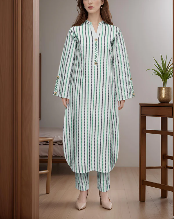 Striped Cotton Kurta Set