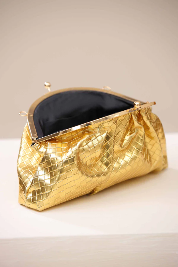 Gold Metallic Clutch Bag