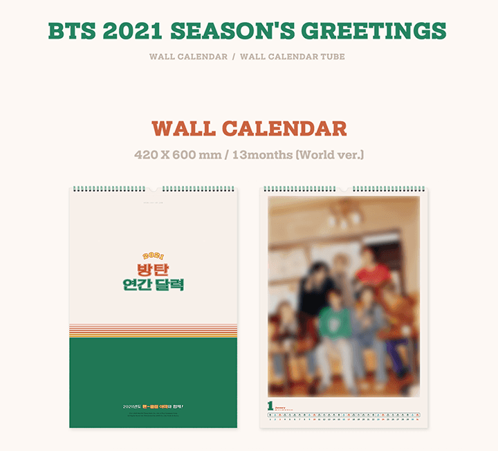 BTS 2021 SEASON'S GREETINGS - CALENDARIO