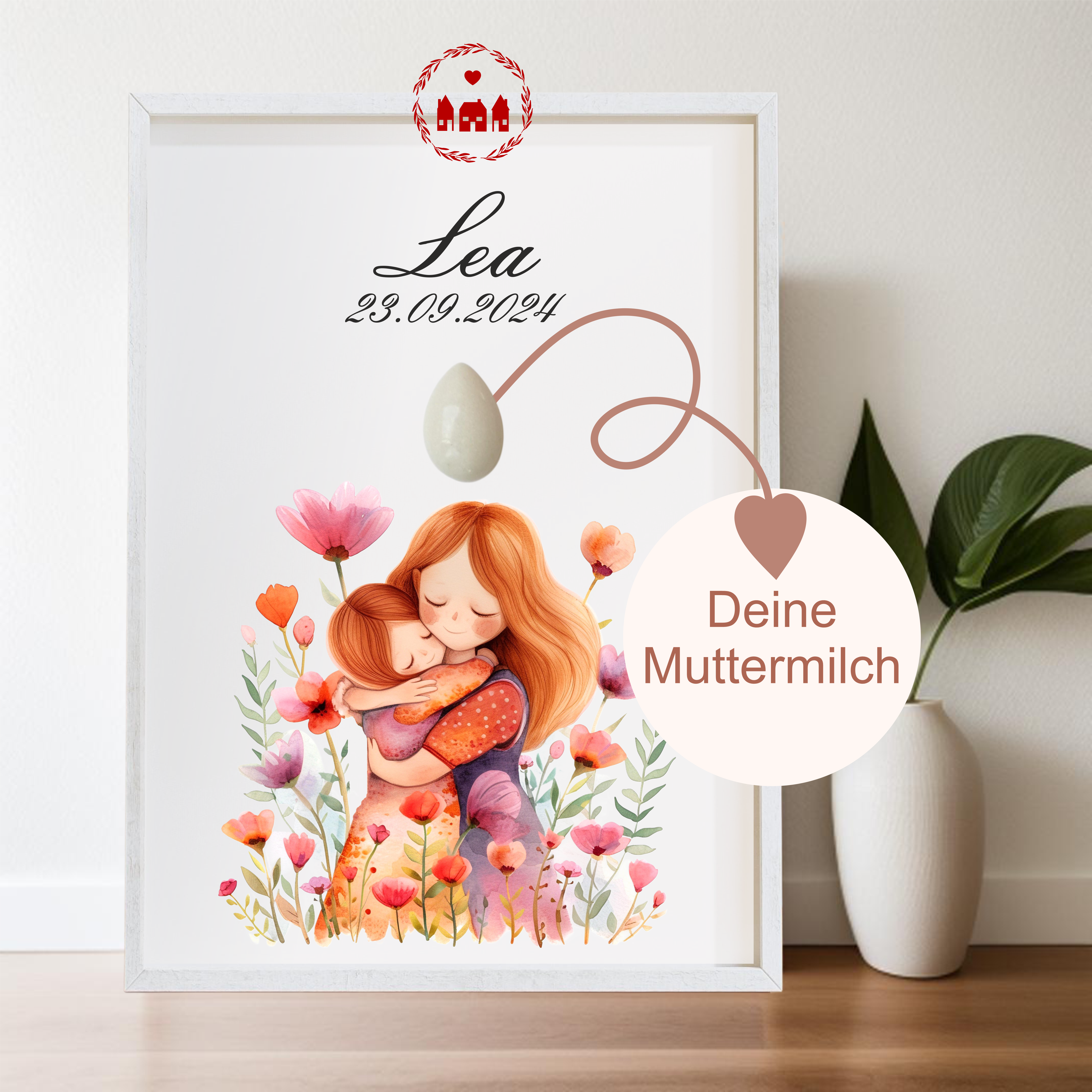 Muttermilch Bild - Mama und Tochter Liebe - Alternative Muttermilchschmuck - Geburt - Baby - Mama