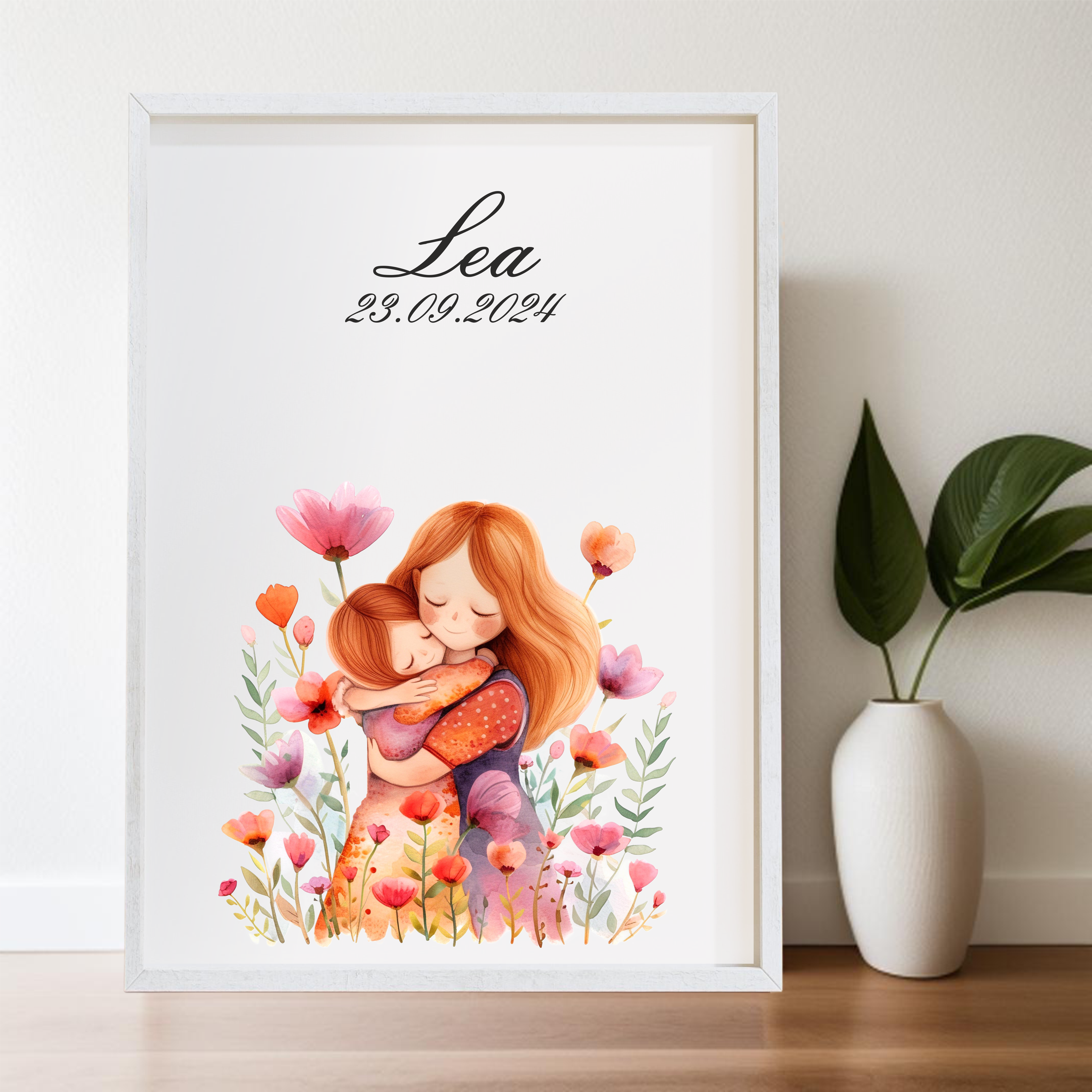 A4 Print Mama und Tochter Liebe - auch passend zur Muttermilch Bilder Kollektion, Namensposter, Geburtsposter, Kinderzimmer, Andenken
