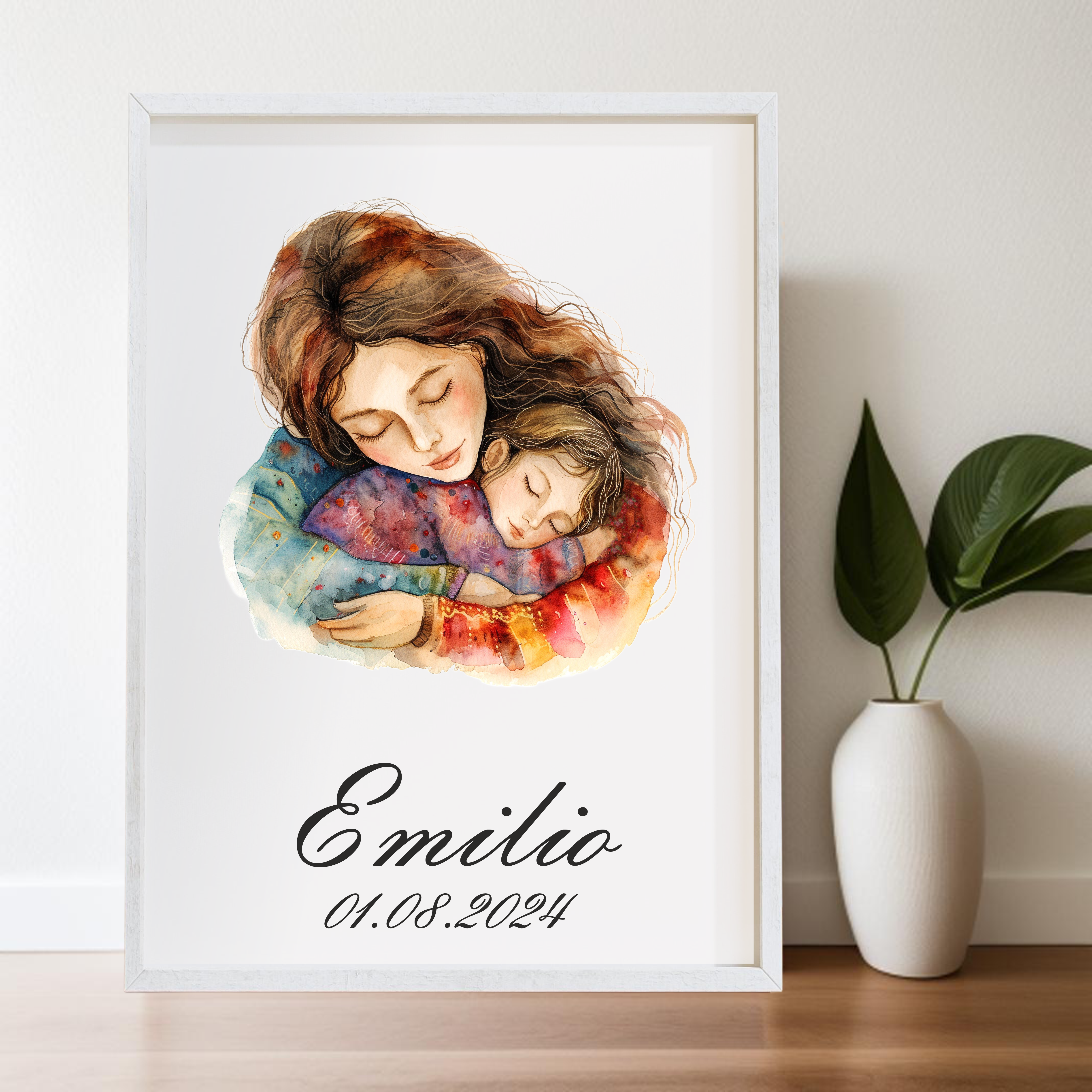 A4 Print Mama und Sohn Liebe - auch passend zur Muttermilch Bilder Kollektion, Namensposter, Geburtsposter, Kinderzimmer, Andenken