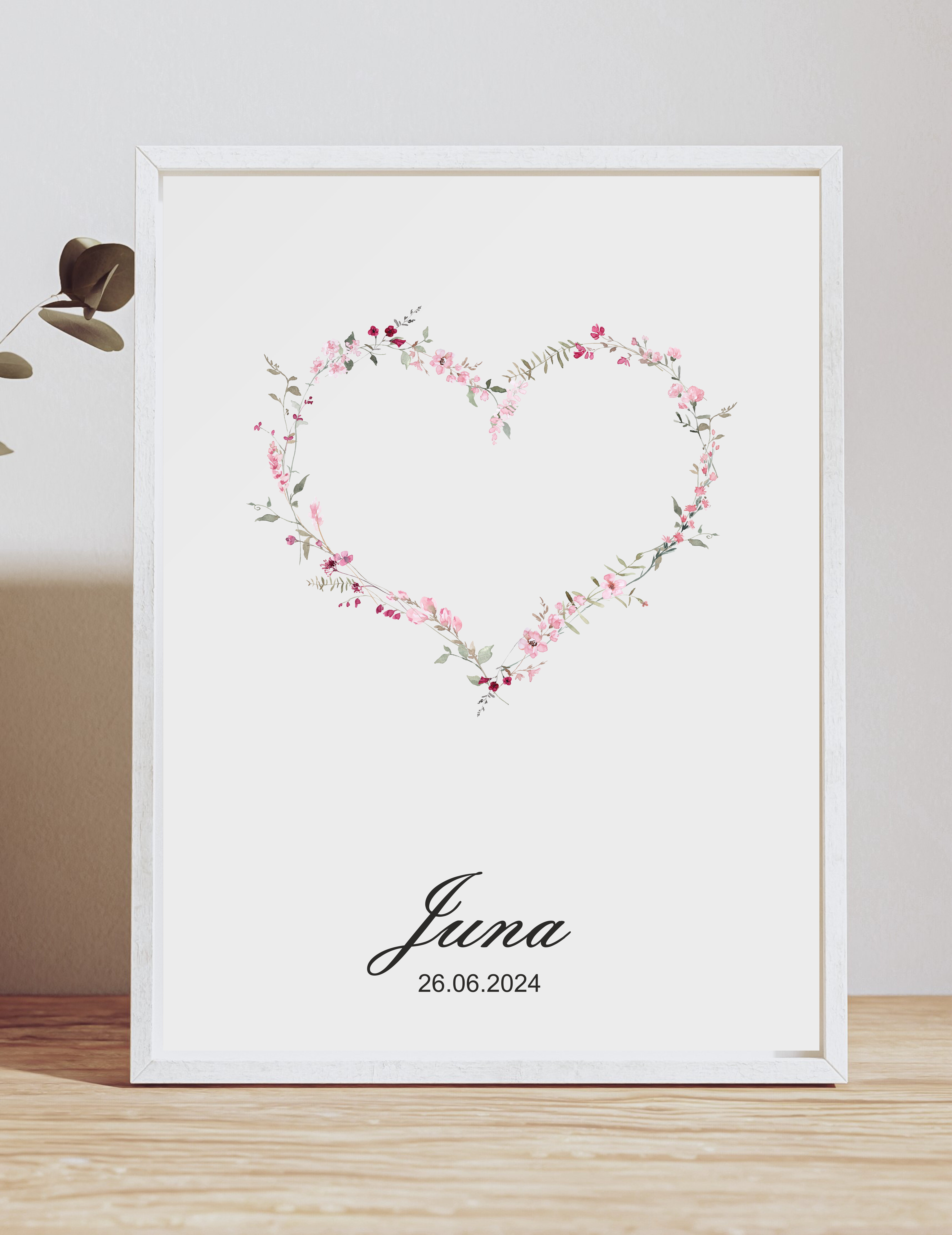 A4 Print Wildblumen - auch passend zur Muttermilch Bilder Kollektion, Namensposter, Geburtsposter, Kinderzimmer, Andenken