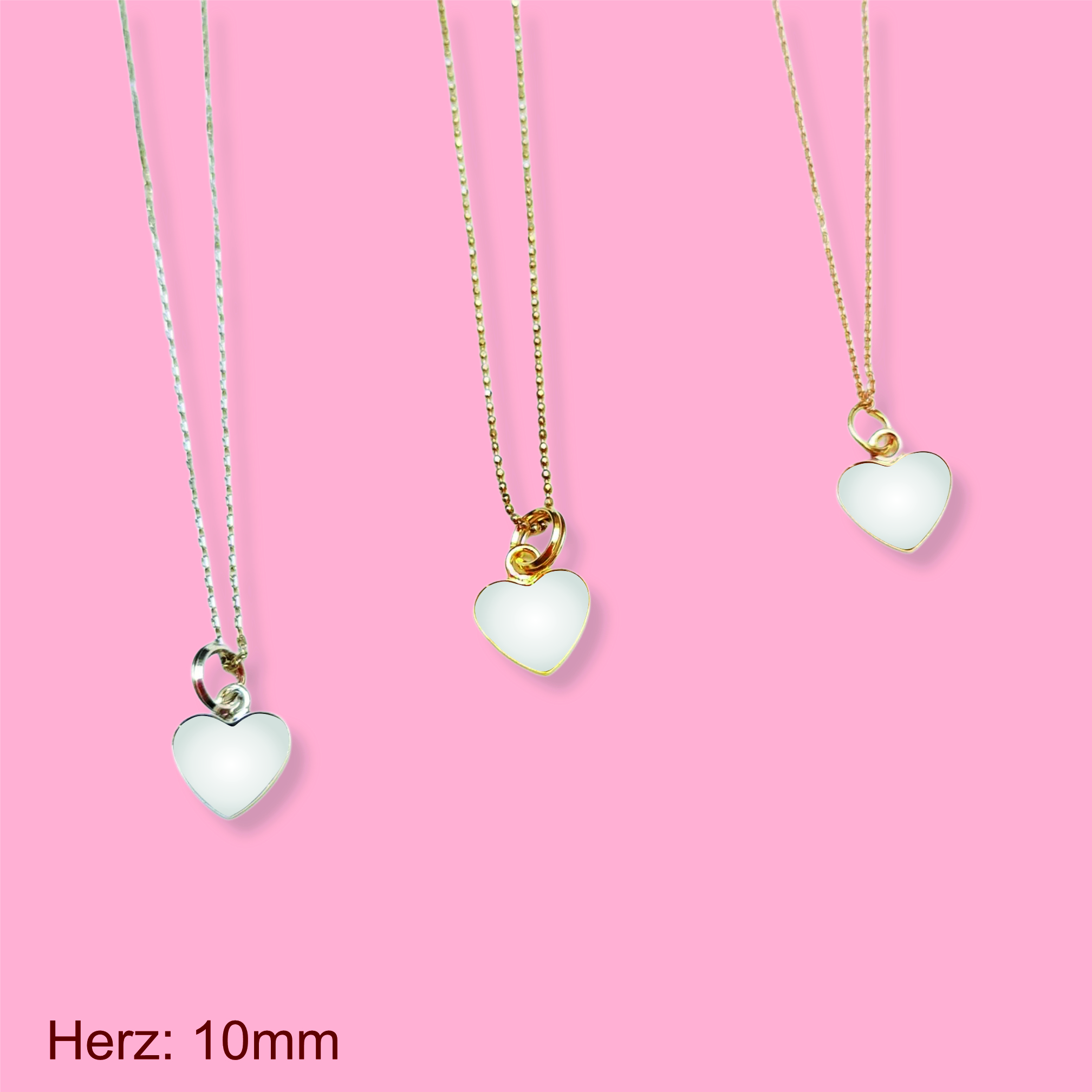 Muttermilchschmuck Herz Anhänger (10mm) "Mein Herz ist dein Herz" - Erinnerungsschmuck - Mama