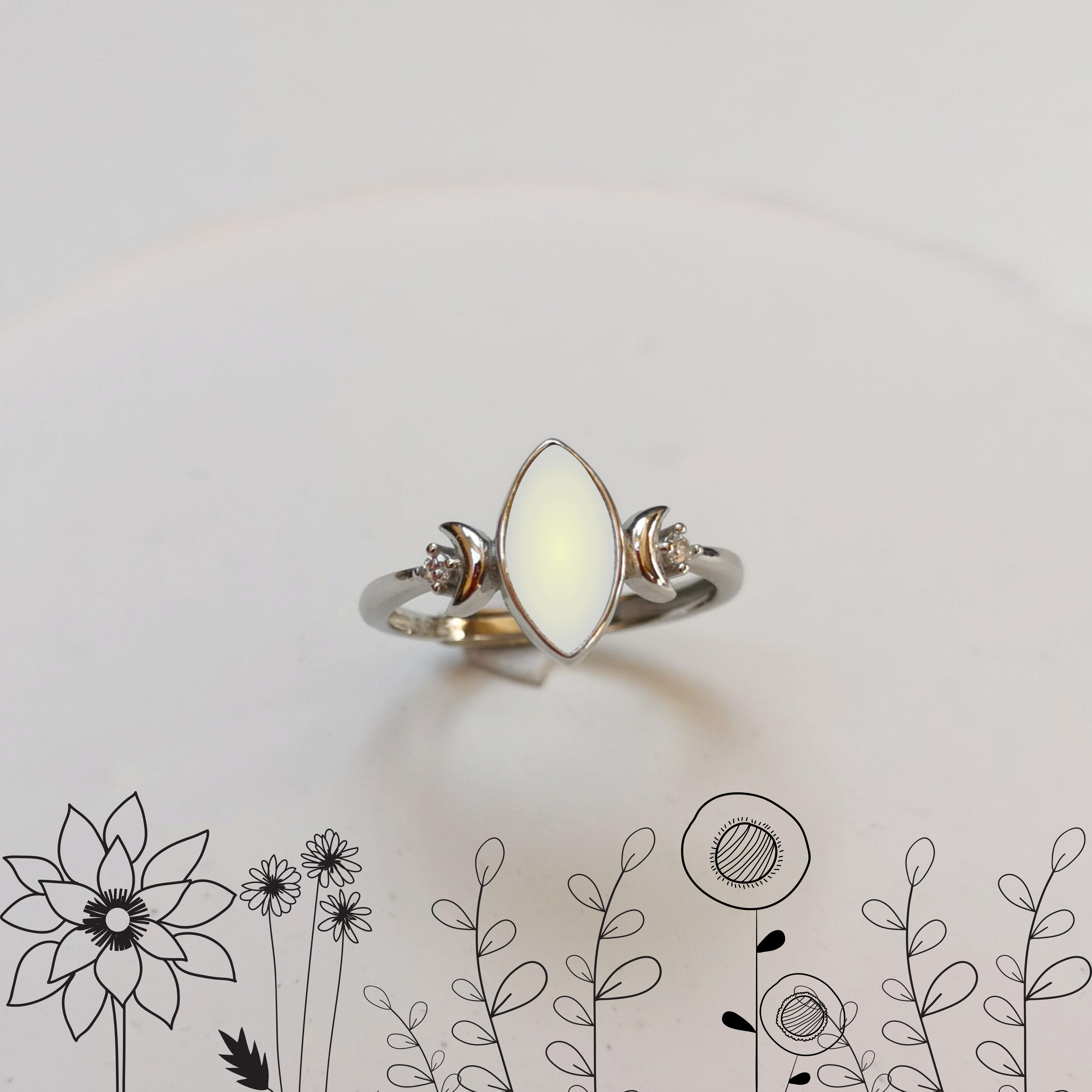 Einzelstück: Muttermilchschmuck Ring mit Blattform "Silberblatt" (größenverstellbar)  - handgefertigter Erinnerungsring für Mamas