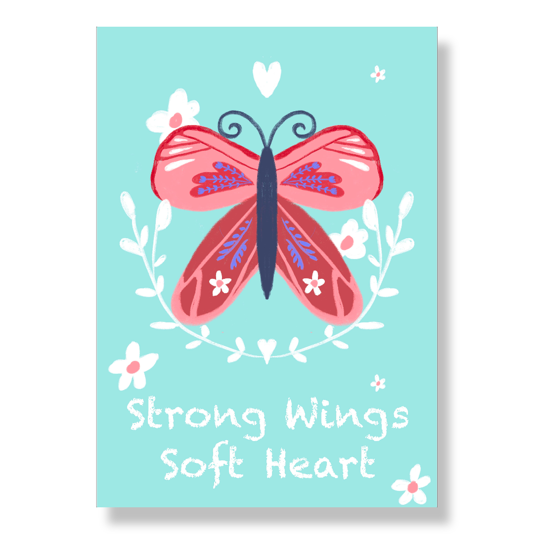 A4 Print „Strong Wings - Soft Heart“ - Ermutigung für Herz & Seele