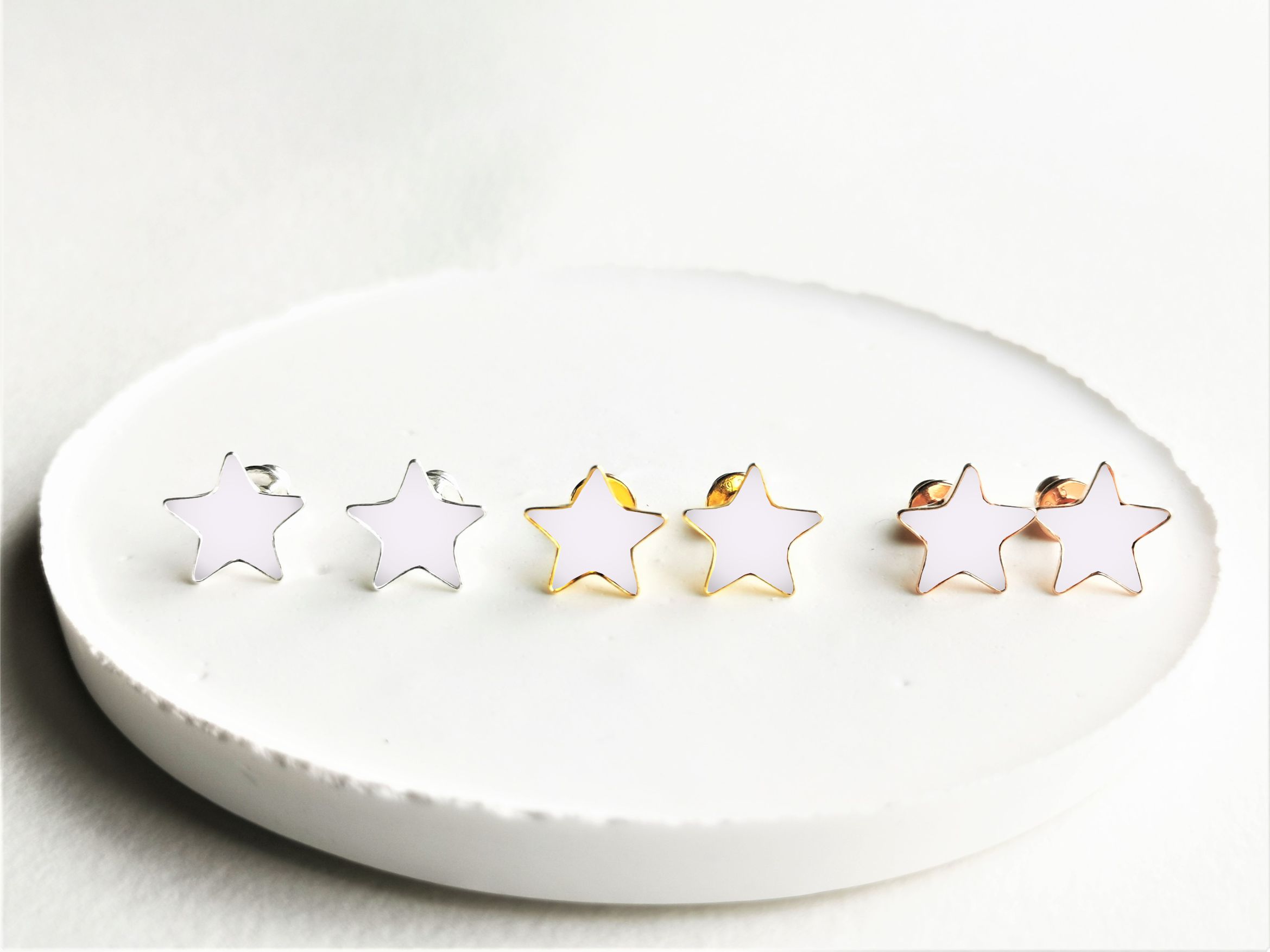 Muttermilchschmuck Stern Ohrstecker "Funkelnder Morgenstern" aus 925 Sterling Silber 