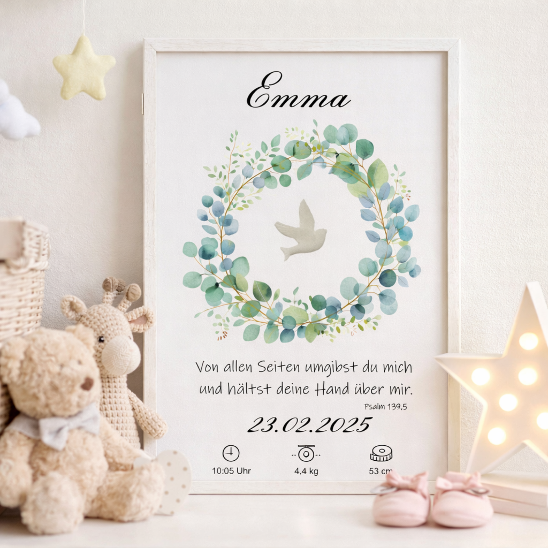 Muttermilch Erinnerungsbild - Haarsträhne optional - Eukyalyptus – eine Alternative zu Muttermilchschmuck - Taufe
