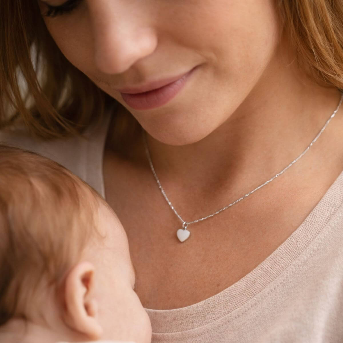 Muttermilchschmuck Kleiner Herz Anhänger (10mm) „Mein Herz ist dein Herz“