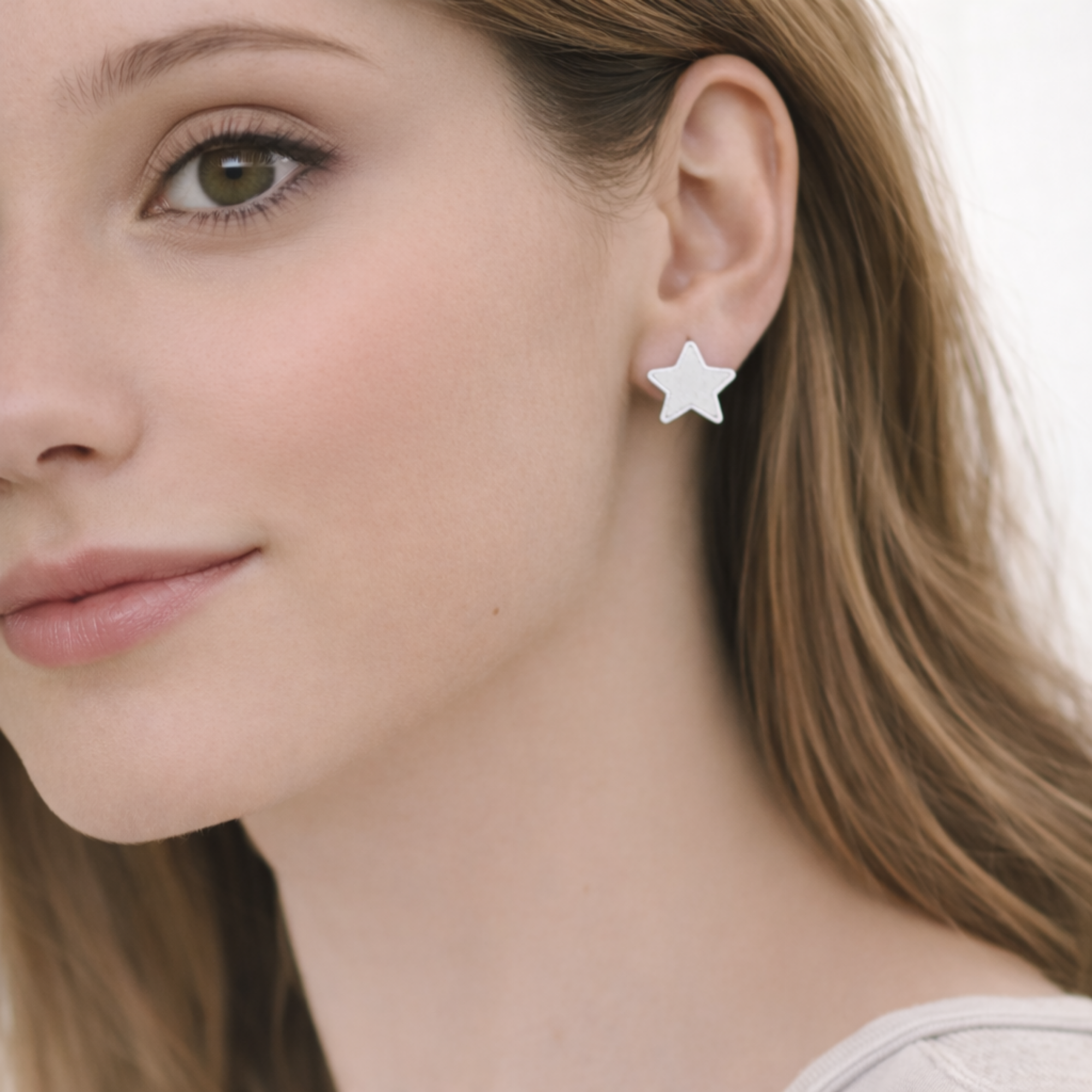 Muttermilchschmuck Stern Ohrstecker "Funkelnder Morgenstern" aus 925 Sterling Silber 