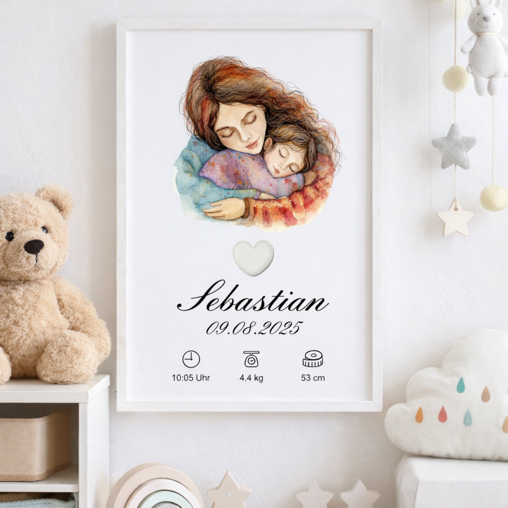 Muttermilch Erinnerungsbild - Haarsträhne optional - Mama Sohn Liebe – eine Alternative zu Muttermilchschmuck - Baby Erinnerung