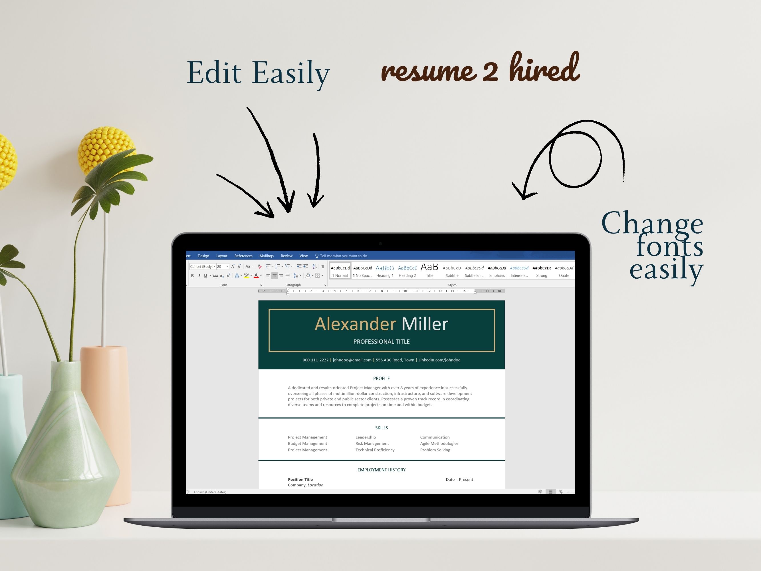 ATS Friendly Resume Template 1 Page in Word