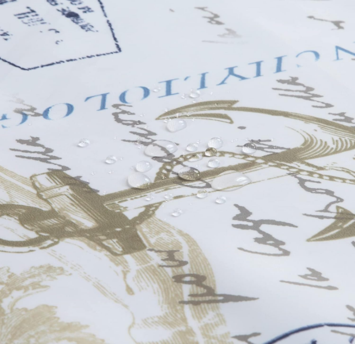 Under The Sea Seashell Blue Coastal Polyester Fabric Beach Lighthouse Modern Shower Curtain,Ocean Printed Navy Starfish Waterproof Farmhouse Bathroom Curtains,72" W x 72" L