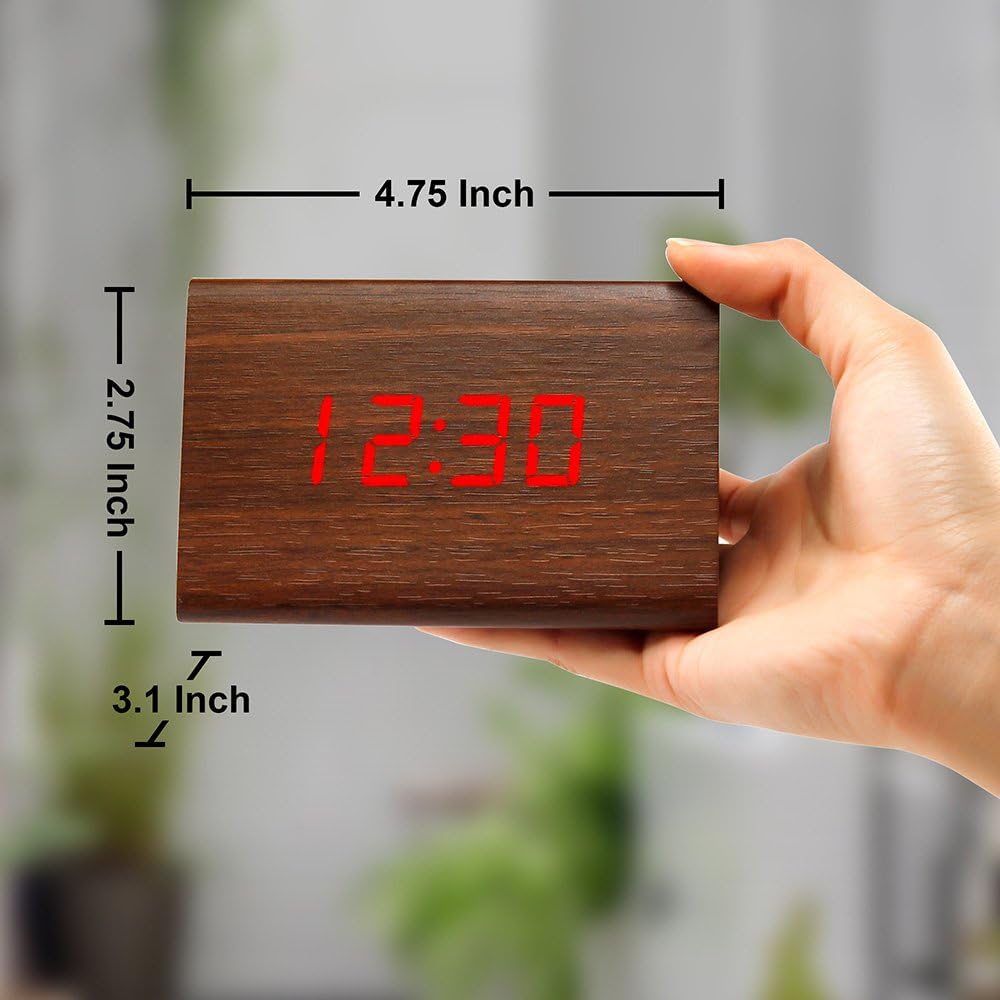 Wooden Digital Alarm Clock
