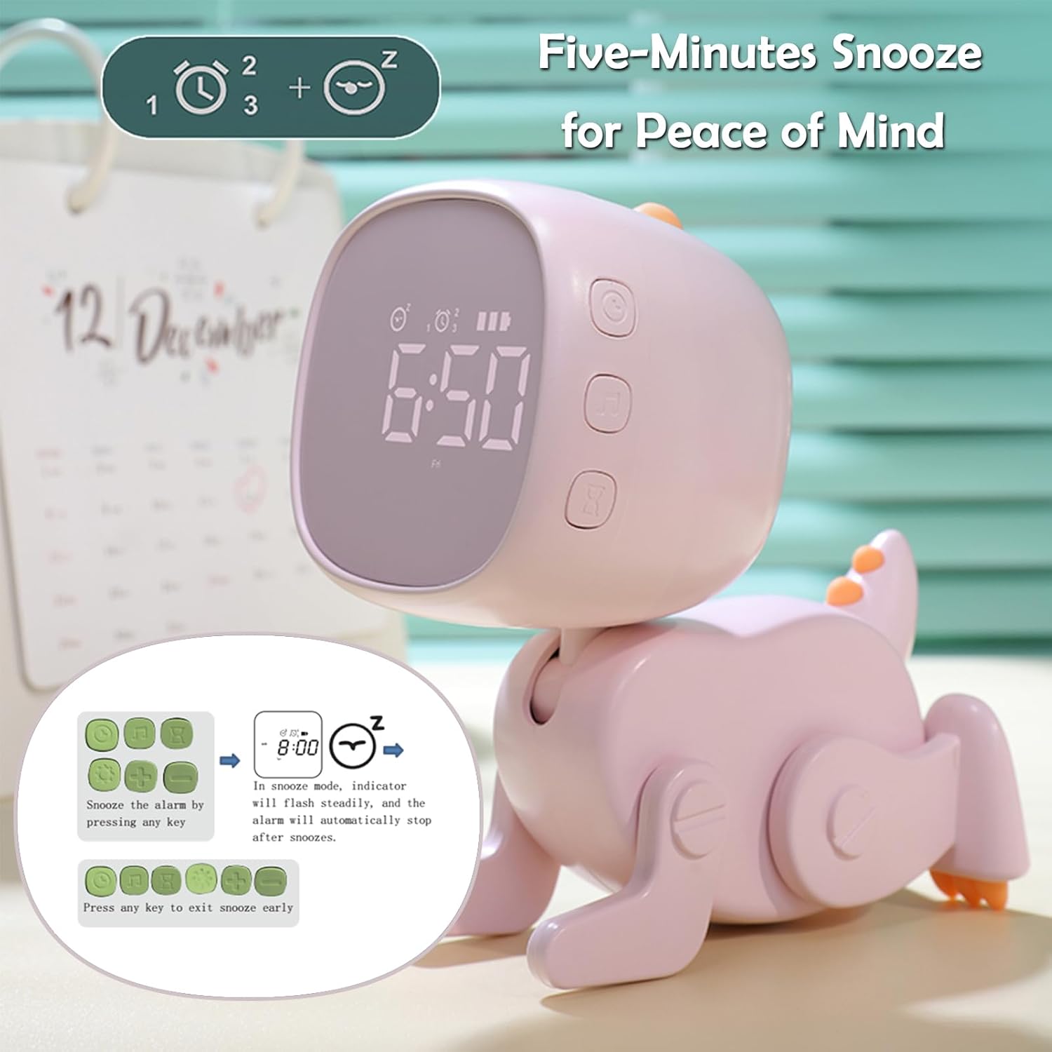 Dinosaur Shaped Digital Alarm Clock