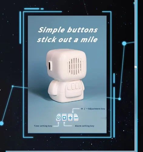 Robot-shaped digital alarm clock, EMOJI CLOCK EM2020