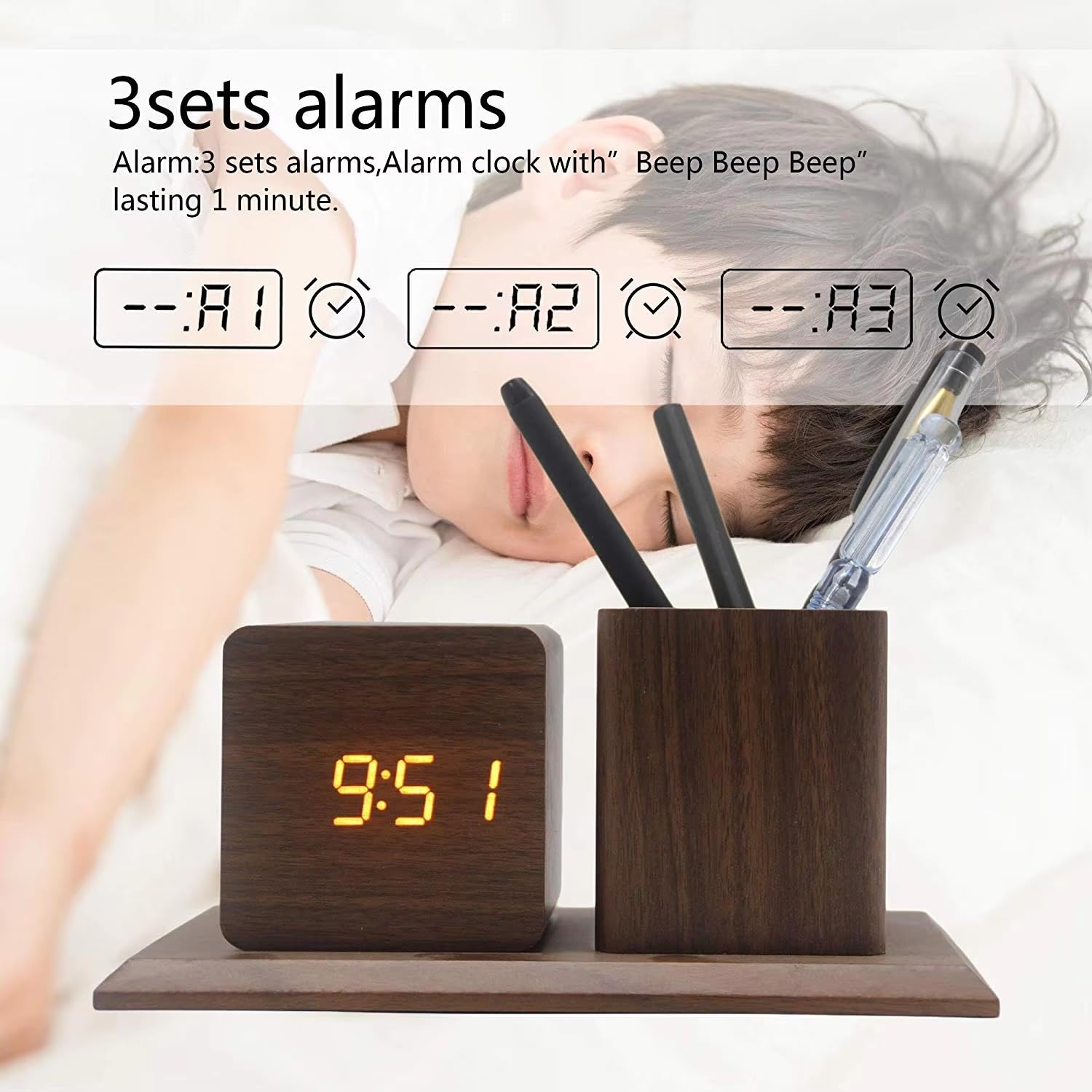 Wooden Desk Organizer Set